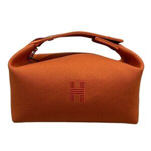 Auth HERMES Bride a Brac PM - Orange Canvas Handbag